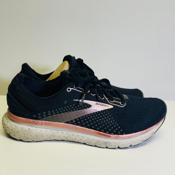 Brooks Women's Glycerin Black Rose Gold Running Shoes Size 9 - Picture 1 of 6
